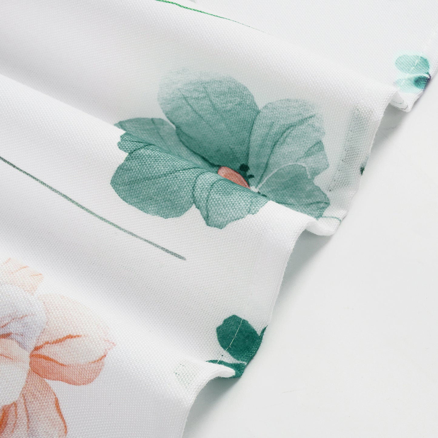 Alishomtll Floral Valance Curtains Kitchen Teal Wildflower Flower Leaf Windows Drapes,52 x 18 inch,Rod Pocket