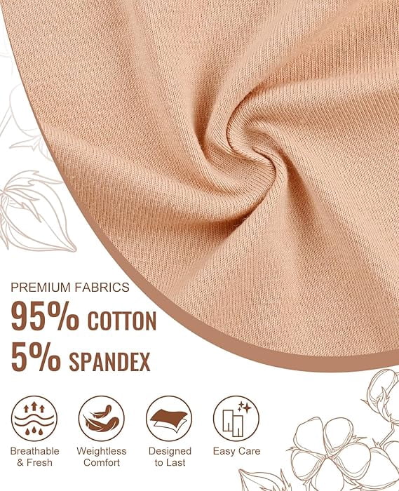 Sunm Boutique Low Rise Cotton Thongs for Women,No Show Thongs Stretch Thong Panties Underwear,6 Packs