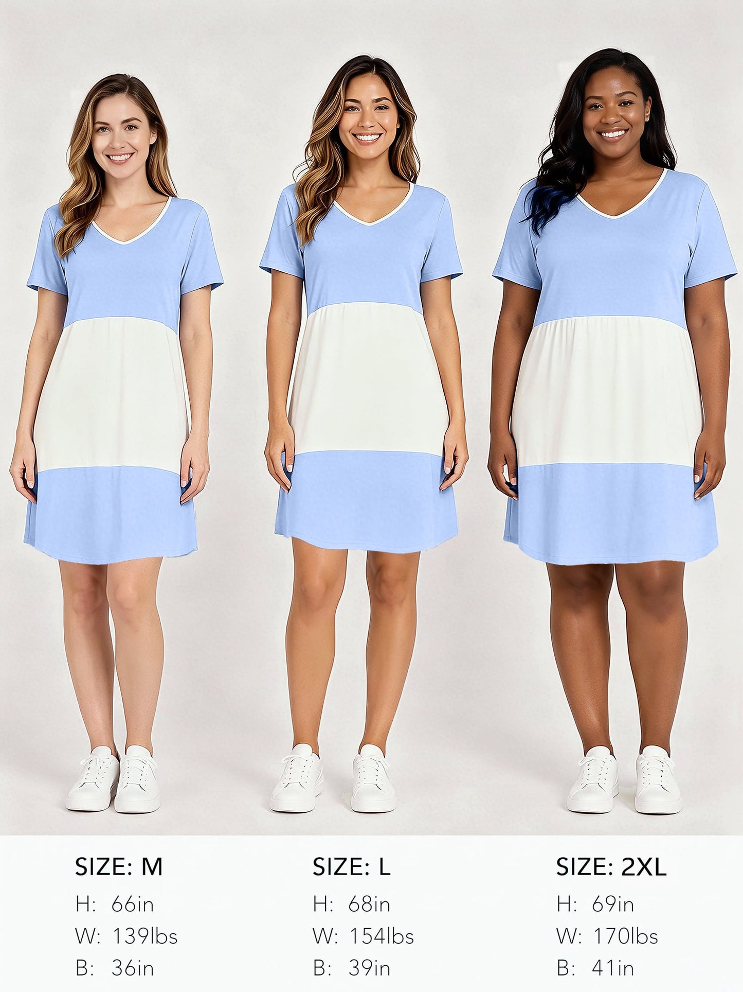 MecTo Women's Nightgown Cotton Blend Stretchy Loose Short Sleeve V-Neck Color Block Sleepwear