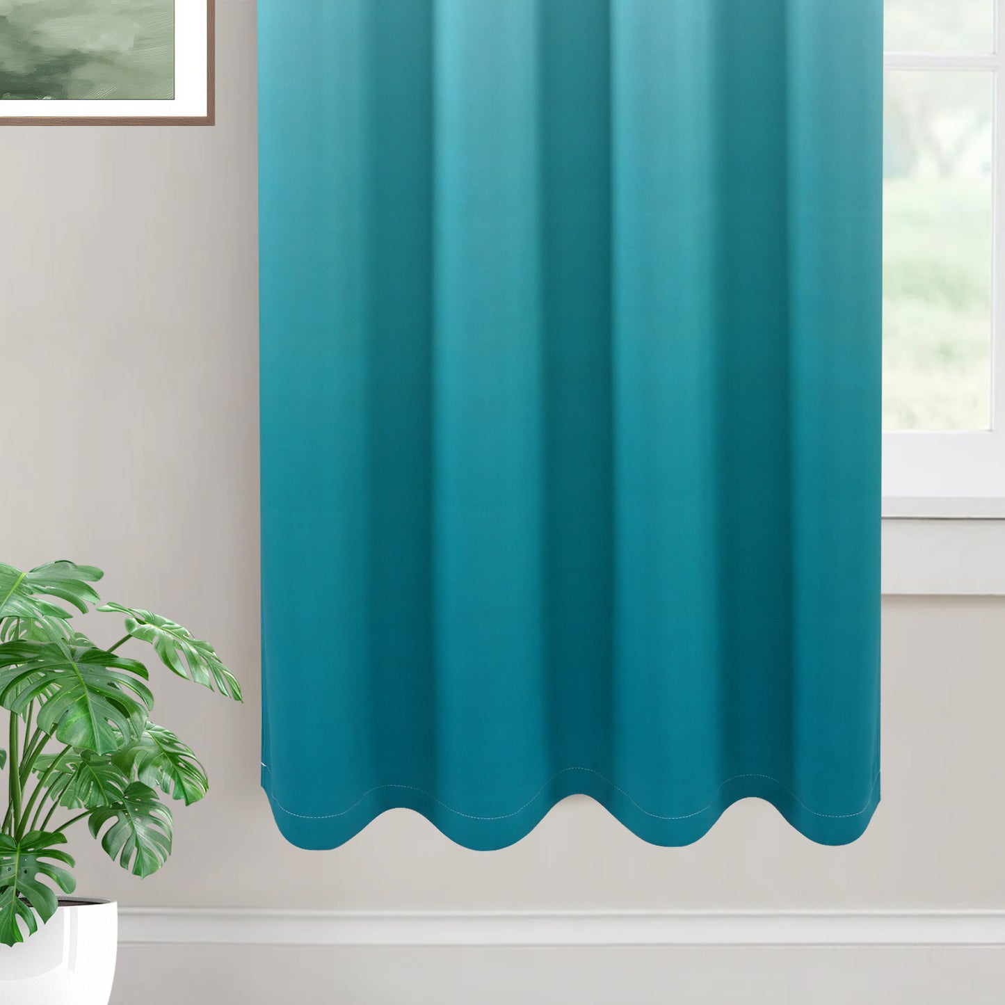 Alishomtll Teal Blackout Curtains Grommet Room Darkening Window Drapes for Living Room Bedroom ,2 Panels of 52" W x 63" L
