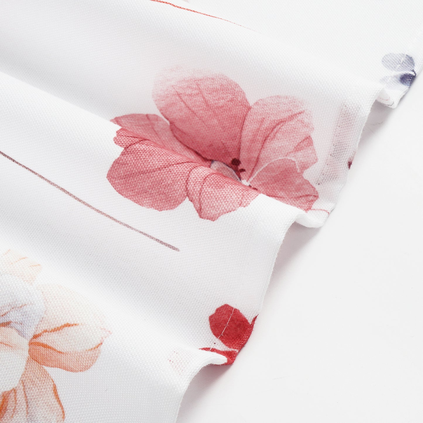 Alishomtll Floral Valance Curtains Kitchen Pink Wildflower Flower Leaf Windows Drapes,52 x 18 inch,Rod Pocket