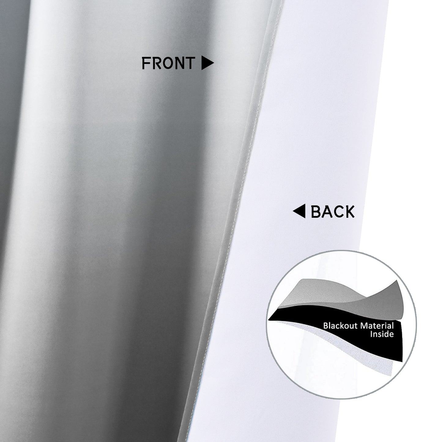 Alishomtll Grey Blackout Curtains Grommet Room Darkening Window Drapes for Living Room Bedroom ,2 Panels of 52" W x 63" L